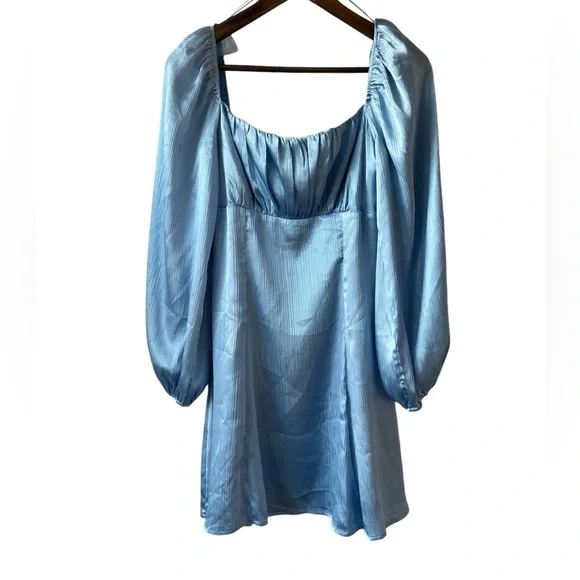 SOLD ASTR The Label Long Sleeve Satin Mini Dress - Picture 4 of 9